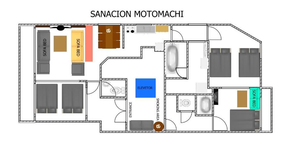 大阪市Sanacion Motomachi 7 なんばで150平米の広々空間 最大14名 Netflix見れますアパートメント エクステリア 写真